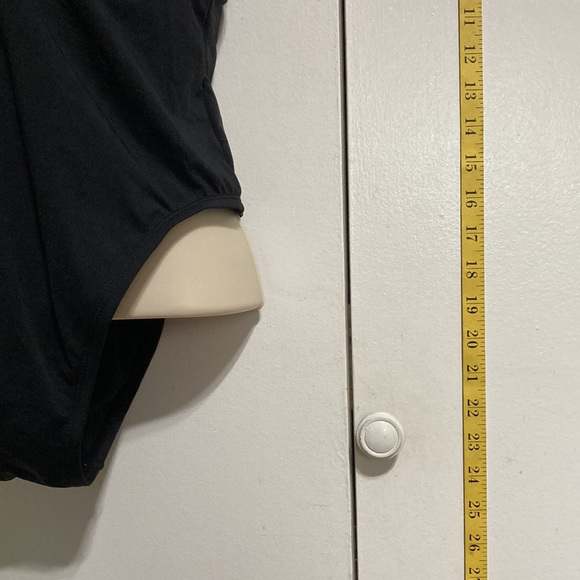 SHADE SHORE Black Plunge Flounce Neckline One Piece Swimsuit Womens Medium - Picture 9 of 13